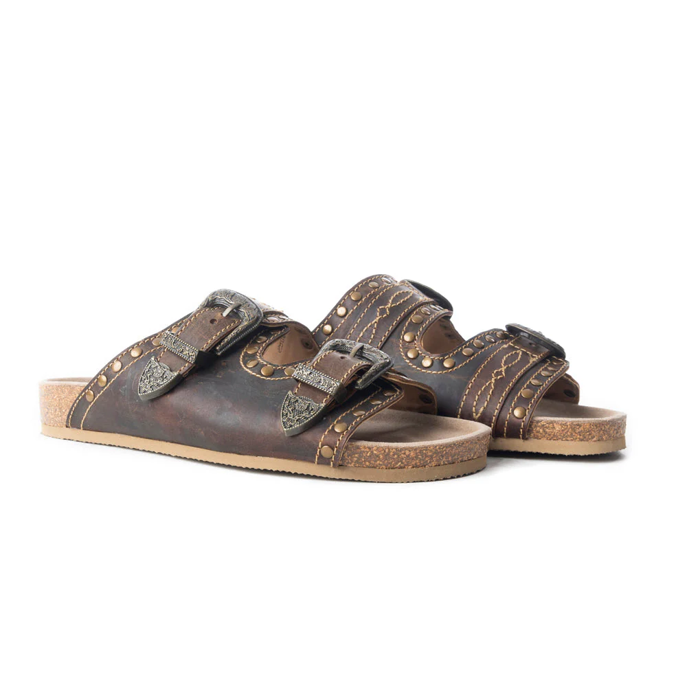 GREAT SONORA SUNSET LEATHER SANDALS IN BROWN SIZE (11)